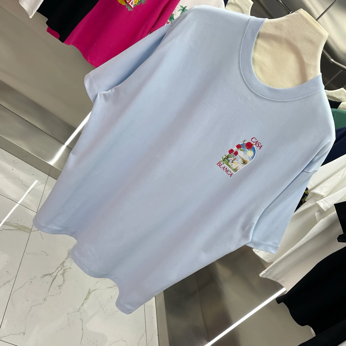 25ss New Arrival Casablanca Classic Series T ～ ， ， 。 ， Classic ， In Stock ！ ：White Black Royal Blue Light Blue Size：S M L XL XXL